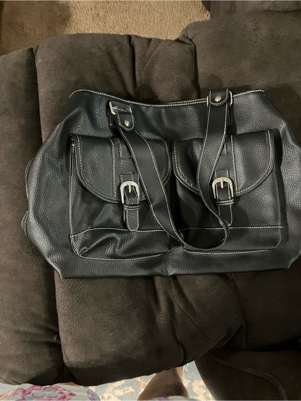 No Brand Large Black Satchel – Black Faux Leather - Picture 14 of 14